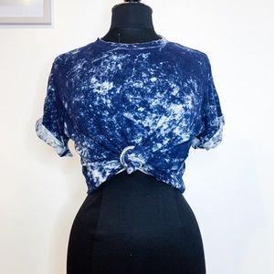 Cotton Citizen Tokyo Crop Top Tee Navy Blue